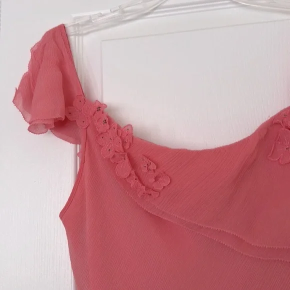 PRÉCIS Petite 100% silk summer dress in dusky pink. - Picture 3 of 10